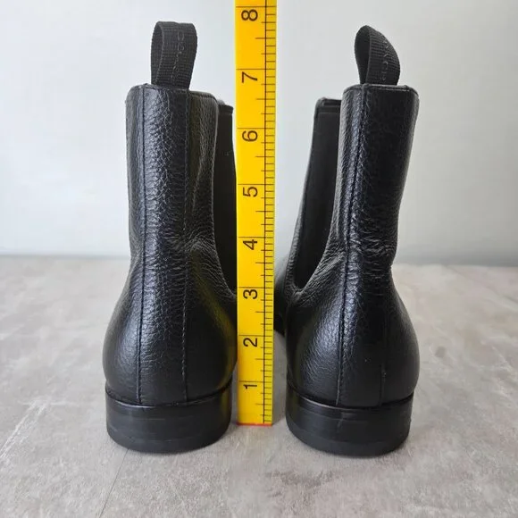 Coach Pull On Chelsea Boots Mens Sz 8.5 Black Leather Minimalist Preppy Booties - Picture 4 of 12